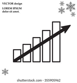 Vector growing graph icon