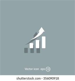 Vector growing graph icon