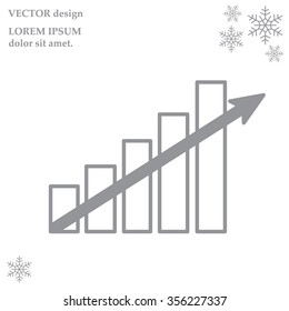 Vector growing graph icon