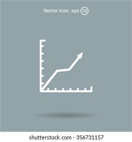 Vector growing graph icon
