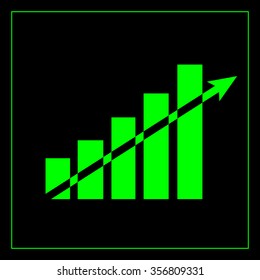 Vector growing graph icon