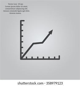 Vector growing graph icon
