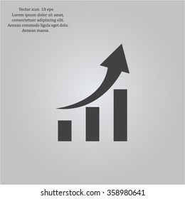 Vector growing graph icon