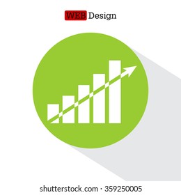 Vector growing graph icon
