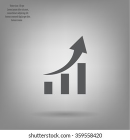 Vector growing graph icon