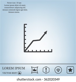 Vector growing graph icon