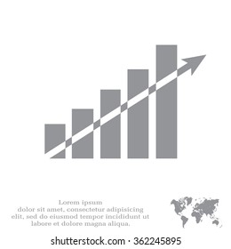 Vector growing graph icon