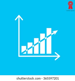 Vector growing graph icon