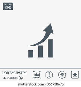 Vector growing graph icon