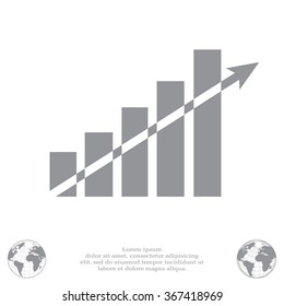 Vector growing graph icon