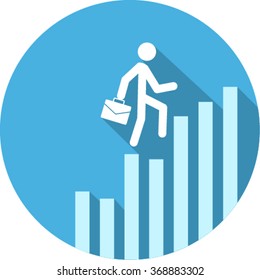 Vector growing graph icon