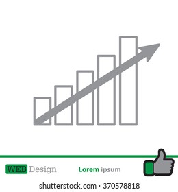 Vector growing graph icon