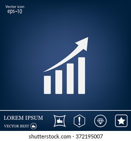 Vector growing graph icon