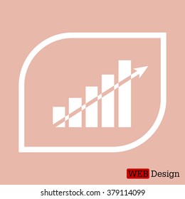 Vector growing graph icon