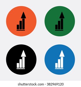 Vector growing graph icon