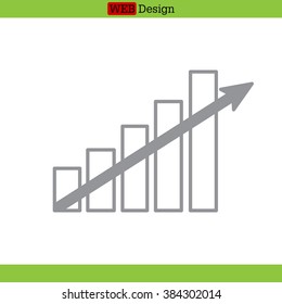 Vector growing graph icon
