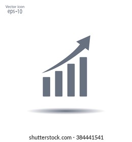 Vector growing graph icon