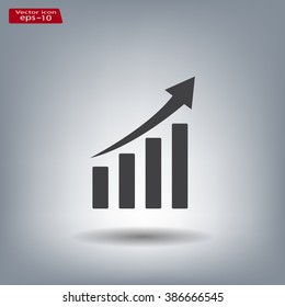 Vector growing graph icon