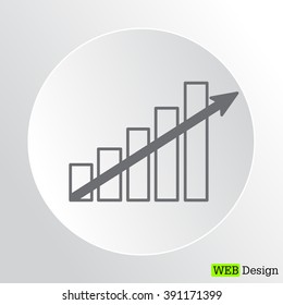 Vector growing graph icon