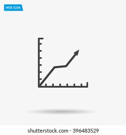 Vector growing graph icon