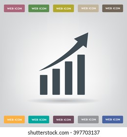 Vector growing graph icon