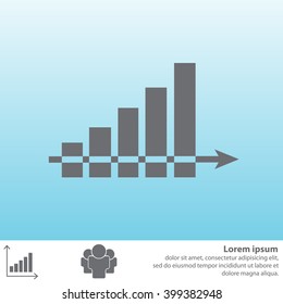 Vector growing graph icon