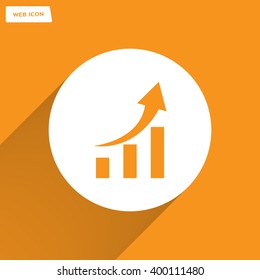 Vector growing graph icon