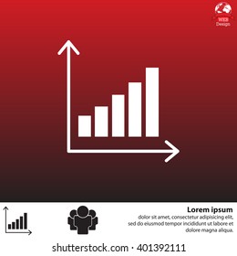 Vector growing graph icon