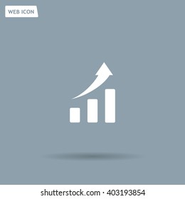 Vector growing graph icon