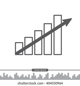 Vector growing graph icon
