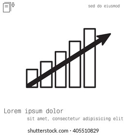 Vector growing graph icon