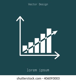 Vector growing graph icon