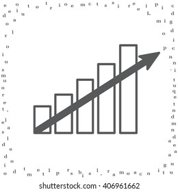 Vector growing graph icon