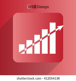 Vector growing graph icon