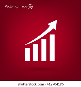 Vector growing graph icon
