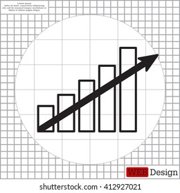 Vector growing graph icon