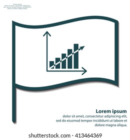 Vector growing graph icon
