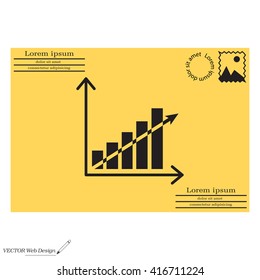 Vector growing graph icon