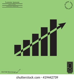 Vector growing graph icon