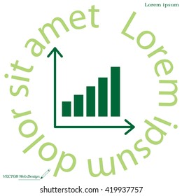Vector growing graph icon