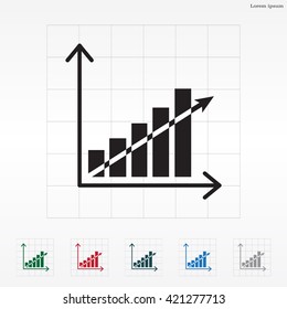 Vector growing graph icon