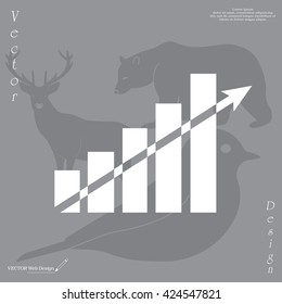 Vector growing graph icon