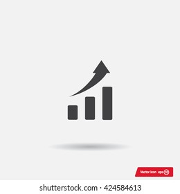 Vector growing graph icon
