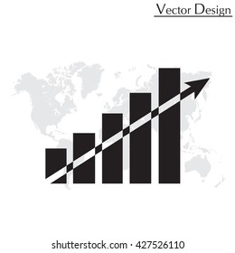 Vector growing graph icon