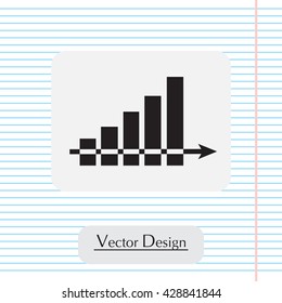Vector growing graph icon