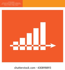 Vector growing graph icon