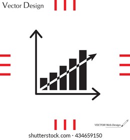 Vector growing graph icon