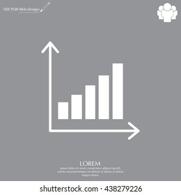 Vector growing graph icon