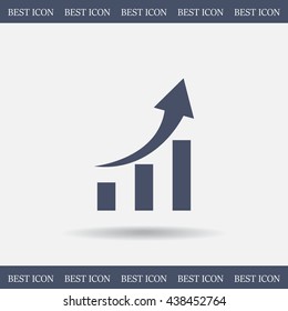 Vector growing graph icon