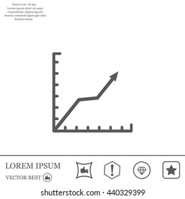 Vector growing graph icon